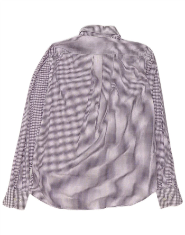 Camisa masculina CONTE OF FLORENCE algodão xadrez médio roxo