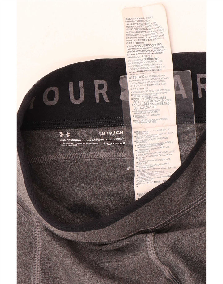 Under Armour Womens Heat Gear Leggings UK 10 poliéster cinza pequeno