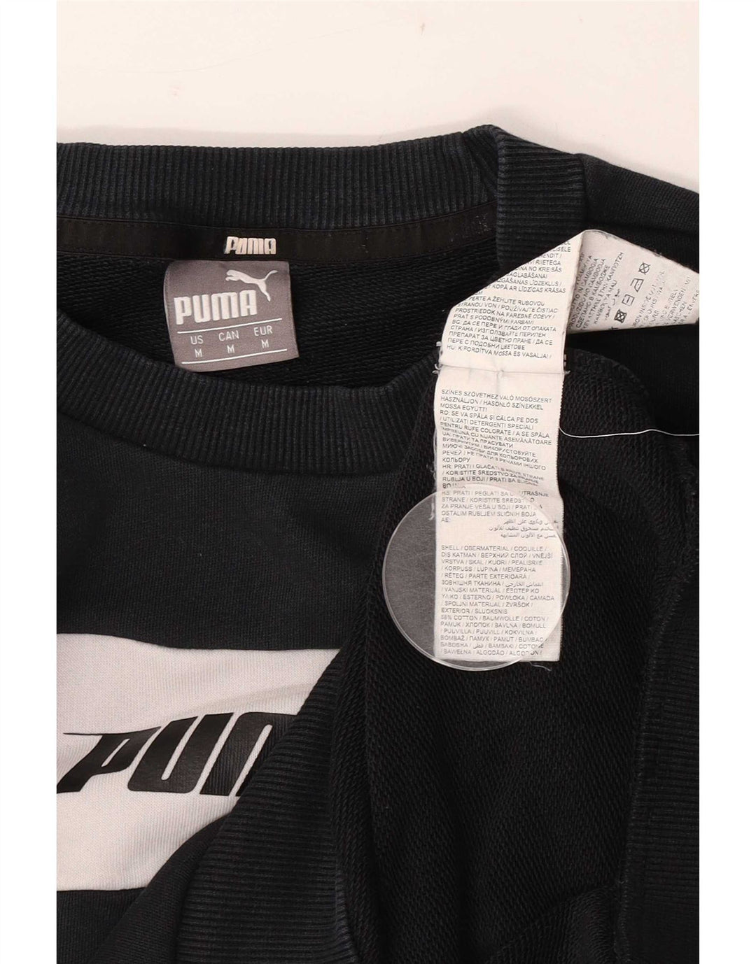 Puma moletom masculino jumper médio preto colorblock algodão