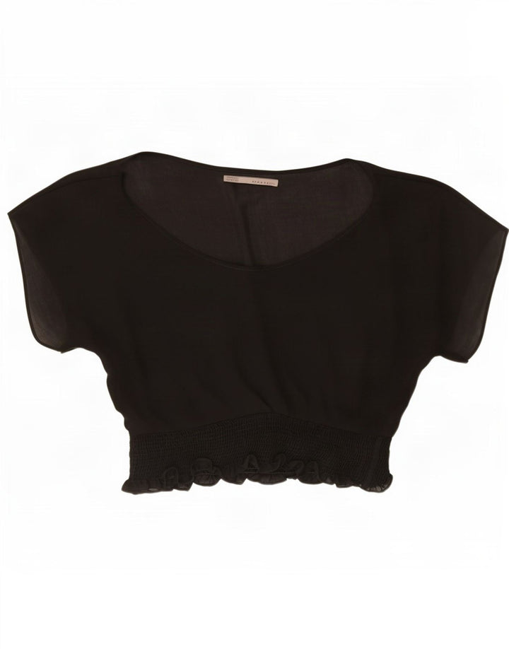 Blusa oversized feminina Zara UK 18 XL preta