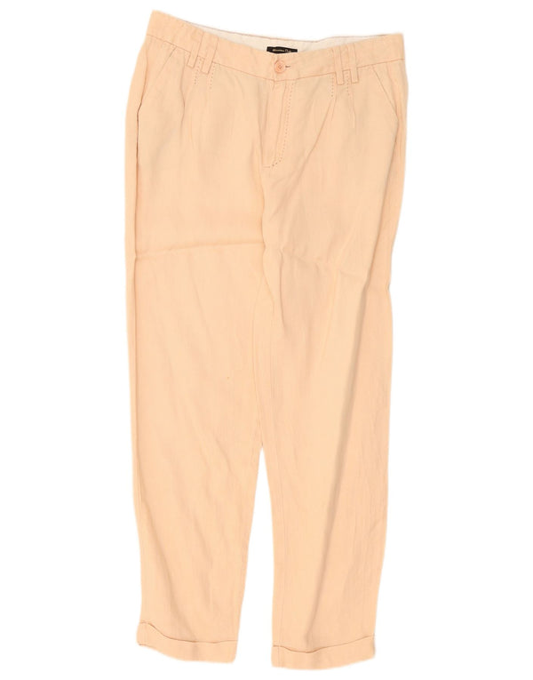 Massimo Dutti Womens Straight Chino Trousers EU 40 Medium W30 L28 Beige
