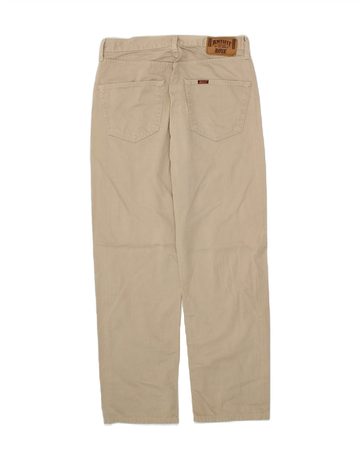 RIFLE Mens Straight Casual Trousers W31 L29  Beige Cotton Vintage Rifle and Second-Hand Rifle from Messina Hembry 