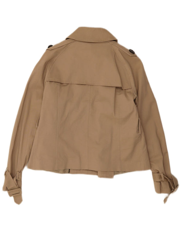Zara Womens Short Trench Coat Reino Unido 14 Grande Bege