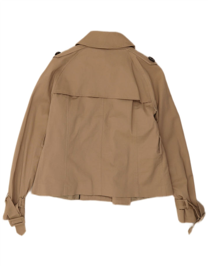 Zara Womens Short Trench Coat Reino Unido 14 Grande Bege