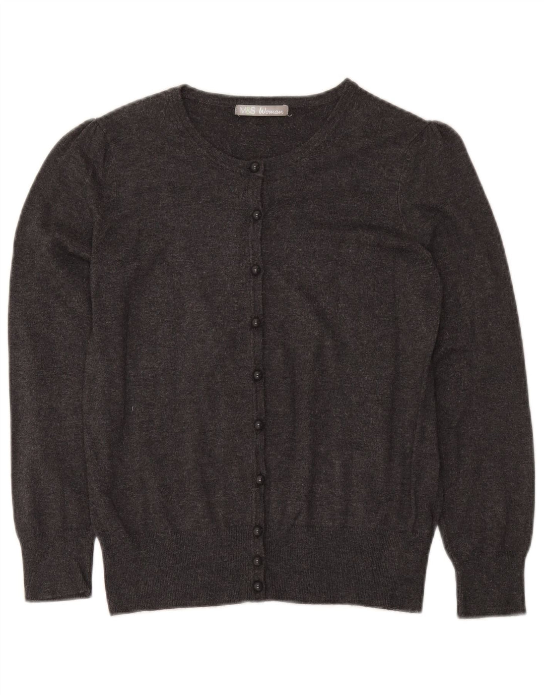 Suéter cardigã feminino Marks & Spencer Reino Unido 14 Viscose cinza médio
