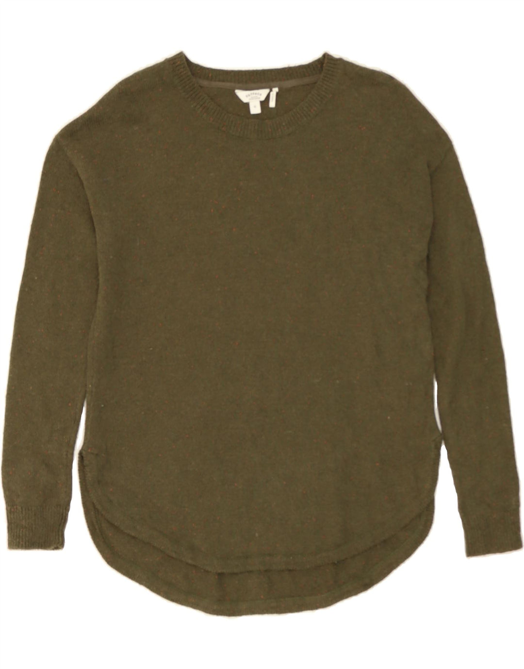 FAT FACE Womens Oversized Crew Neck Jumper Sweater UK 6 XS  Khaki Flecked Vintage Fat Face and Second-Hand Fat Face from Messina Hembry 