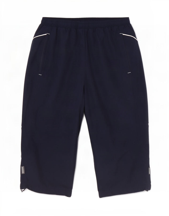 Calça de treino Reebok masculina Capri pequena azul marinho poliéster