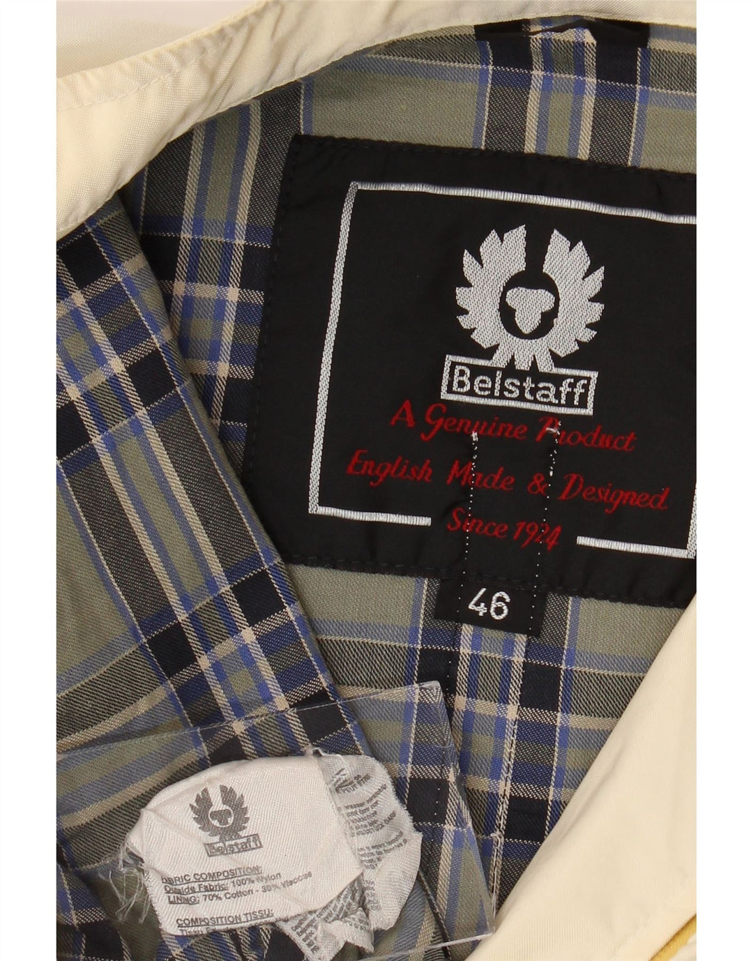 Jaqueta de motociclista feminina Belstaff IT 46 grande nylon branco