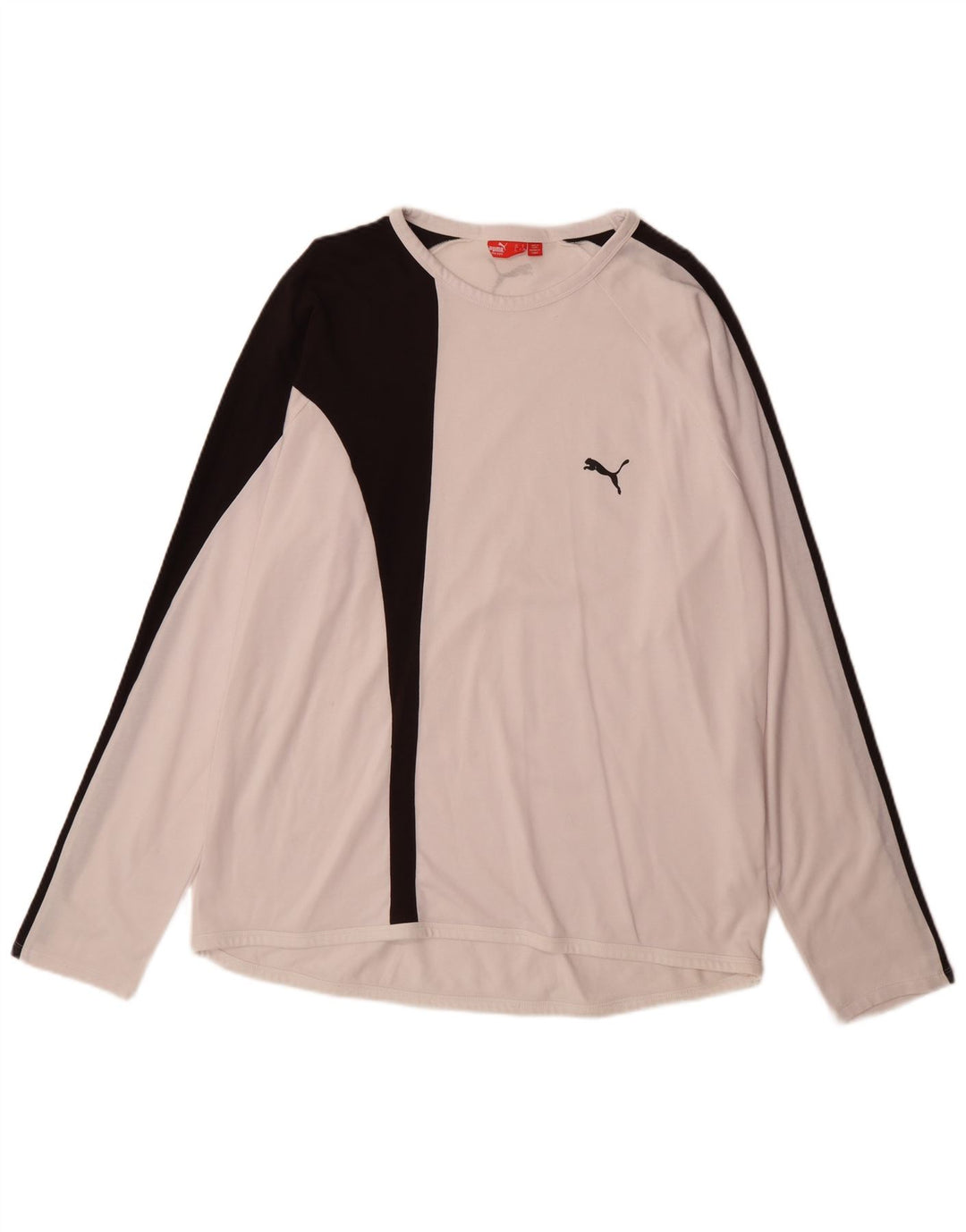 Puma Masculino Top Manga Longa XL Branco Colorblock