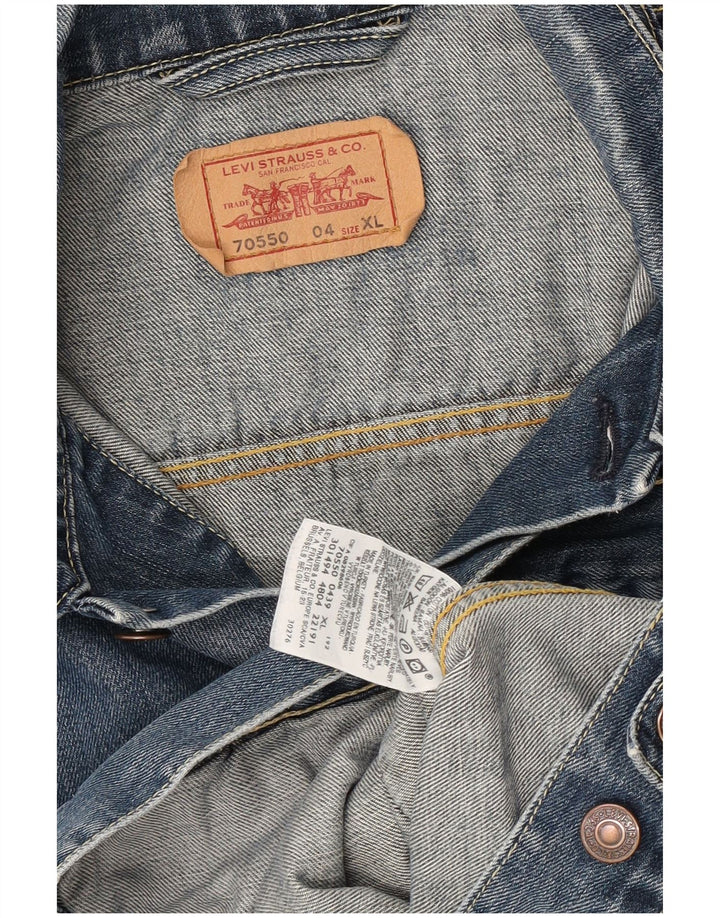 Jaqueta jeans masculina Levi's UK 42 XL azul algodão