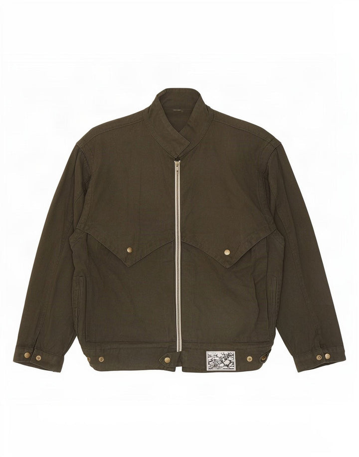 Jaqueta bomber masculina vintage UK 40 grande cáqui