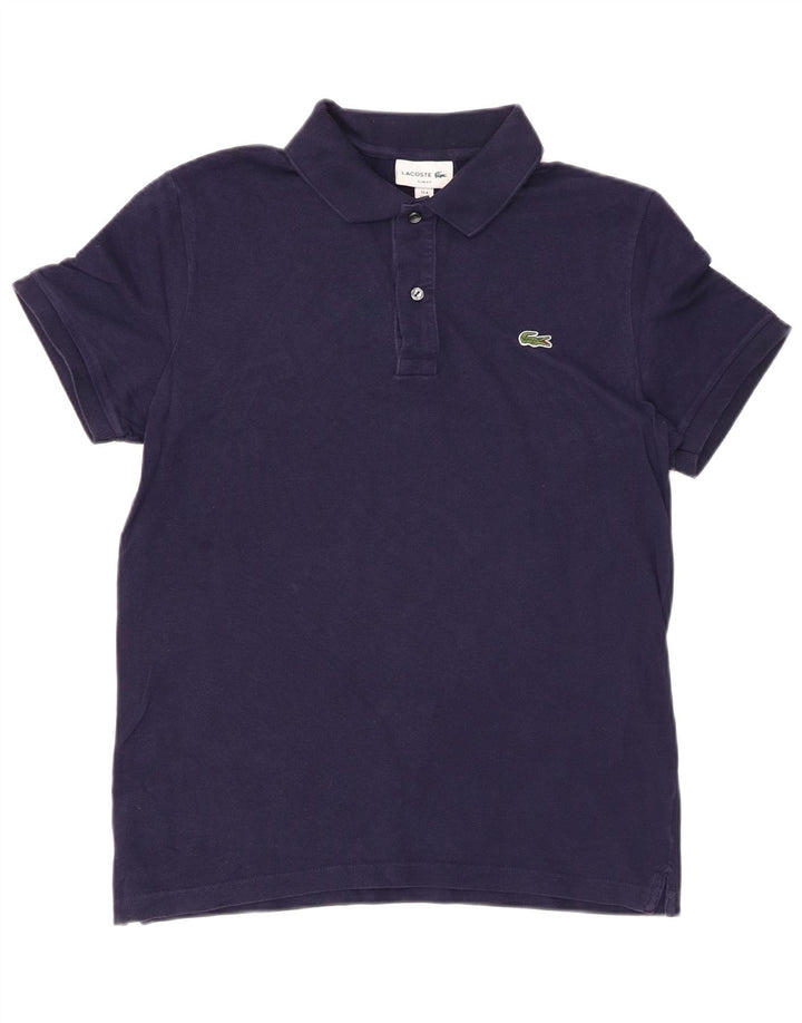 Camisa polo masculina LACOSTE Slim Fit tamanho 4 médio algodão azul marinho
