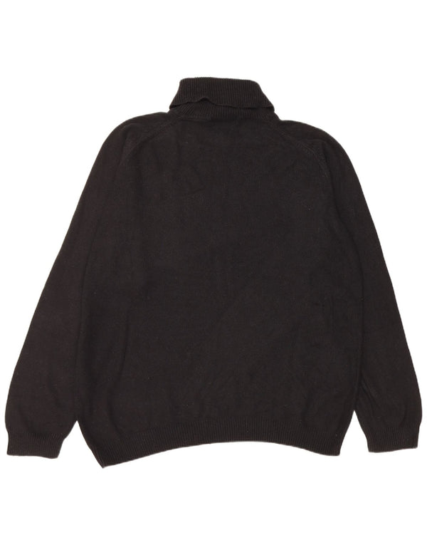 Suéter feminino Marks & Spencer com gola redonda UK 20 2XL algodão preto