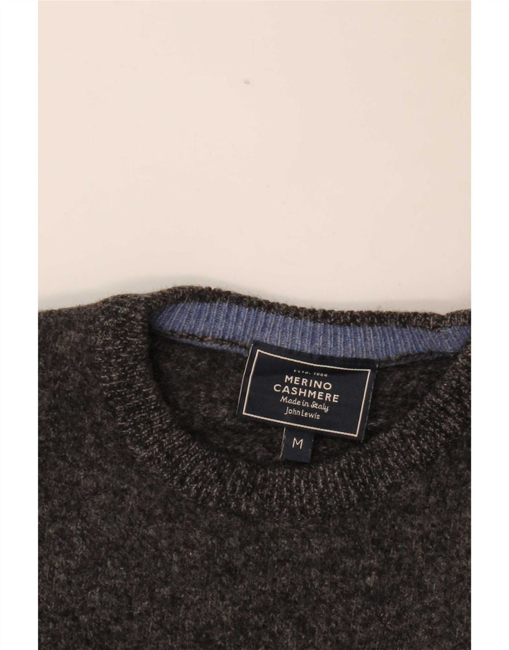 Suéter feminino John Lewis com gola redonda Reino Unido 14 lã de cordeiro cinza médio