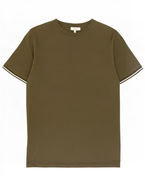 Camiseta masculina Reiss Top XS algodão cáqui