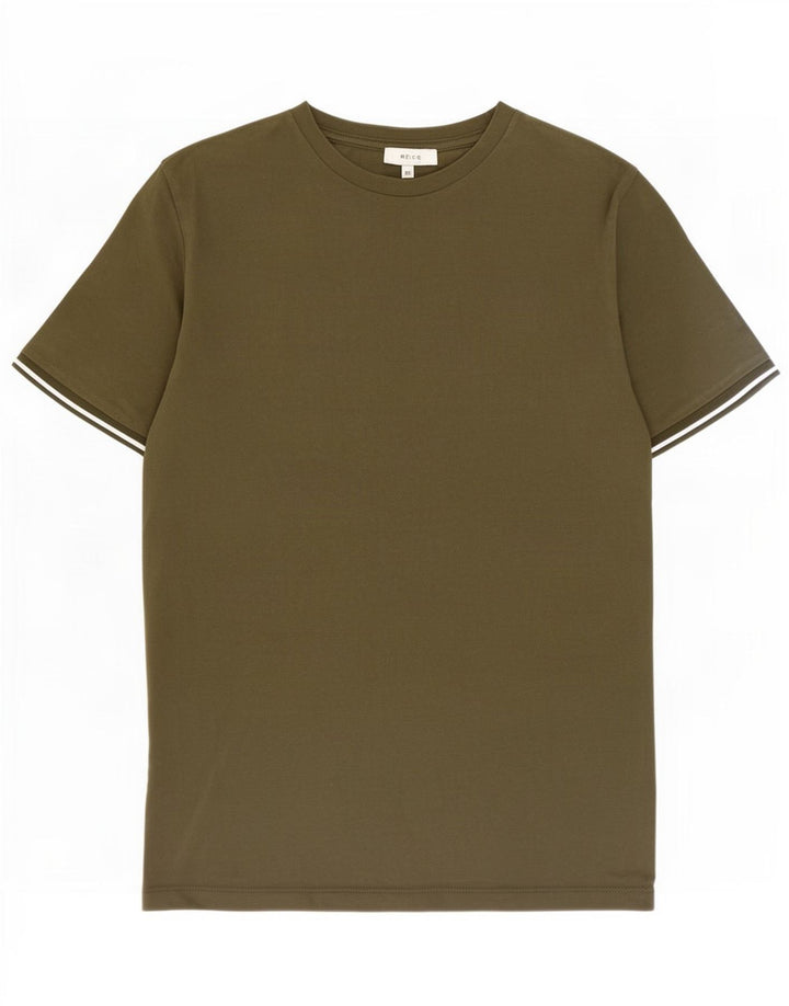 Camiseta masculina Reiss Top XS algodão cáqui