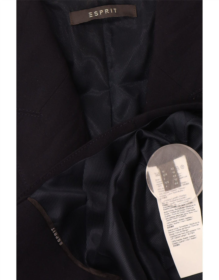Jaqueta blazer feminina Esprit com 2 botões Reino Unido 16 grande azul marinho poliéster