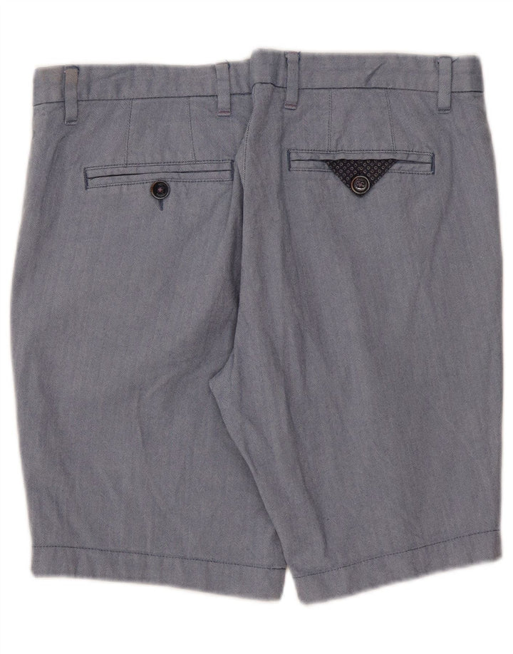 Shorts Chino masculino Ted Baker W34 grande algodão espinha de peixe azul