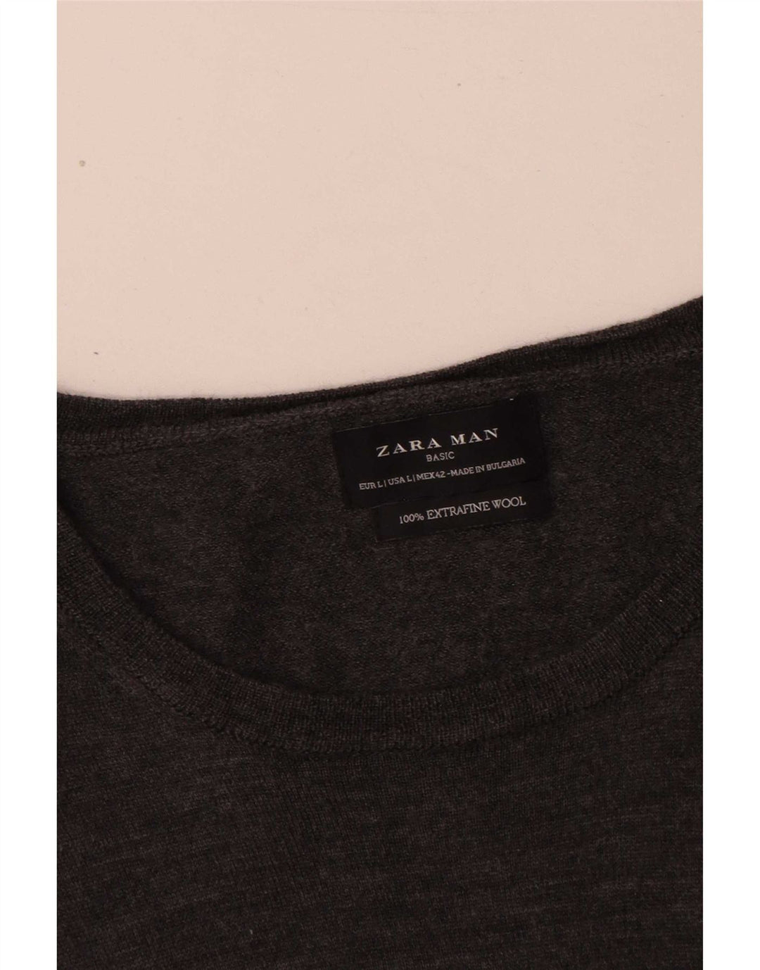 Suéter Zara Masculino Jumper Grande Lã Cinza