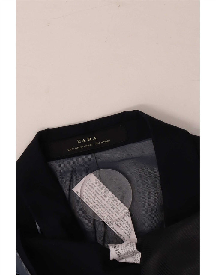 Jaqueta blazer masculina Zara com 2 botões UE 46 pequena azul marinho viscose