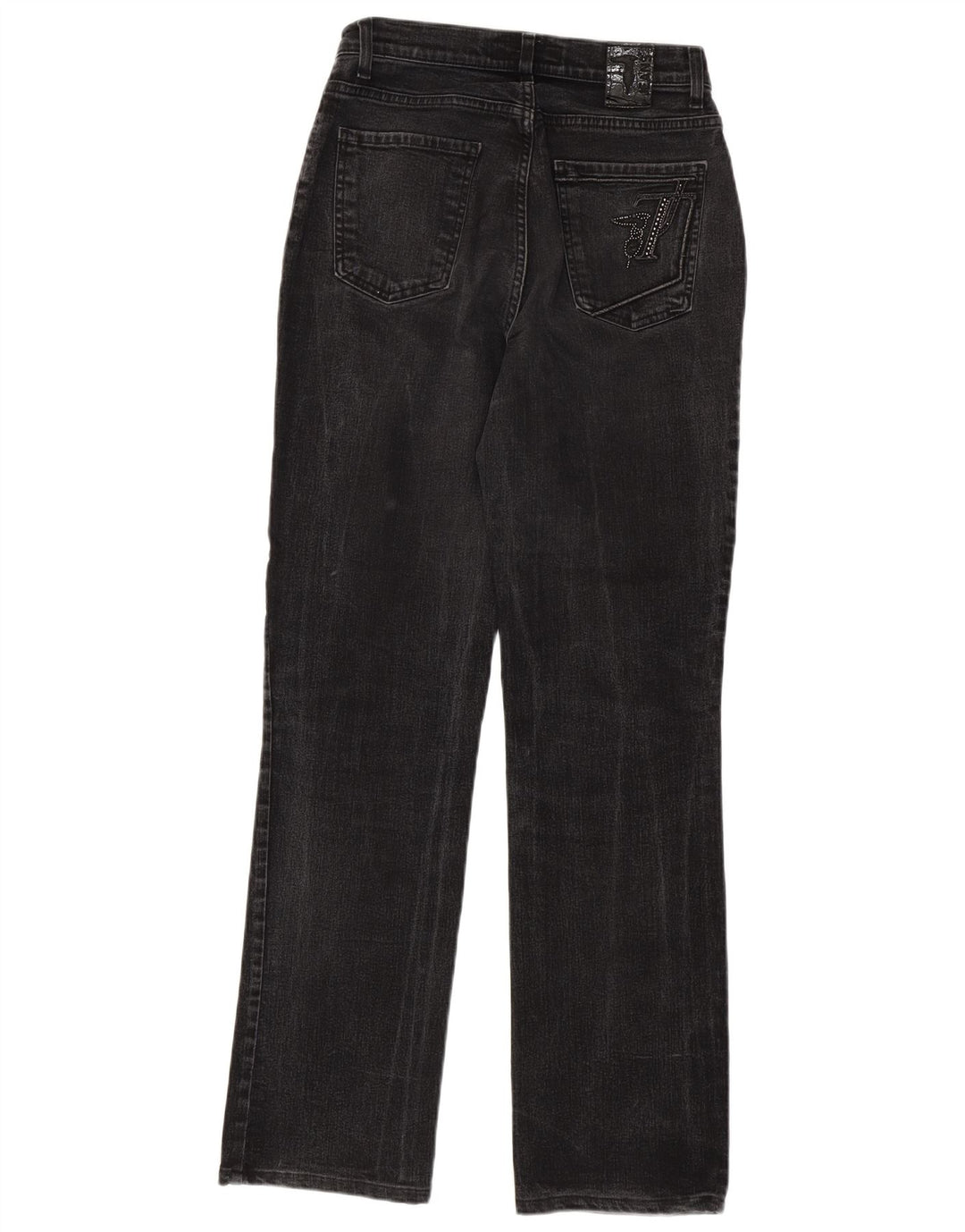 Jeans retos femininos TRUSSARDI W28 L32 algodão cinza