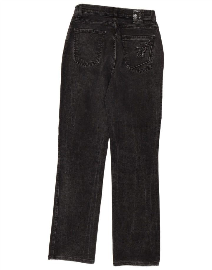 Jeans retos femininos TRUSSARDI W28 L32 algodão cinza