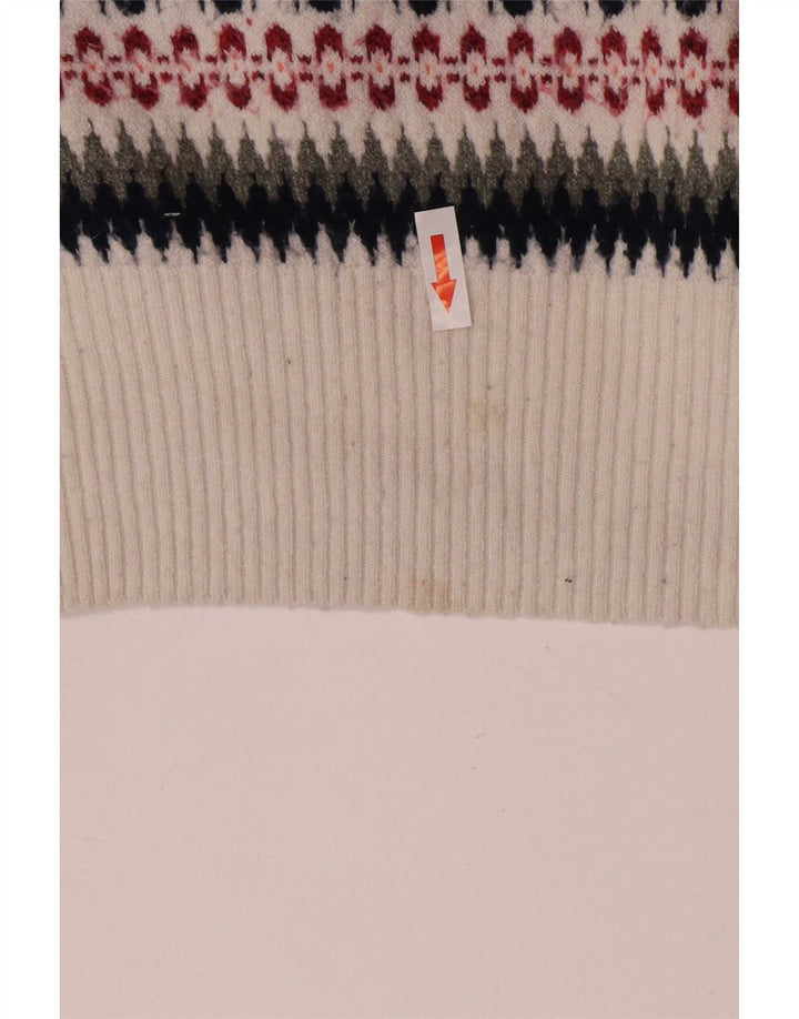 Suéter masculino Marks & Spencer com gola canoa grande multicolorido Fair Isle