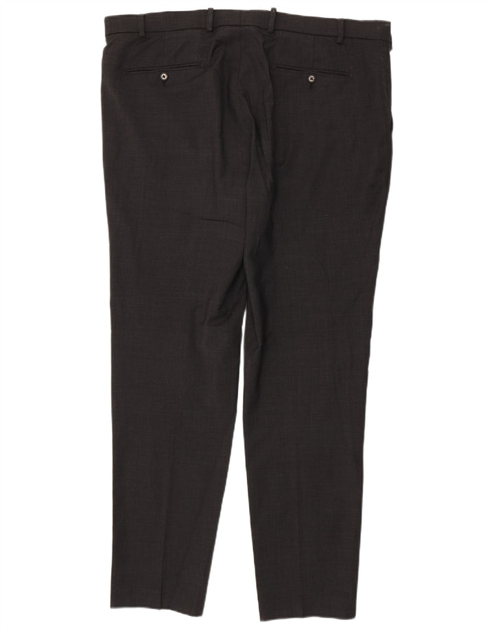 Calça masculina Marks & Spencer sob medida Slim Suit W40 L33 lã cinza