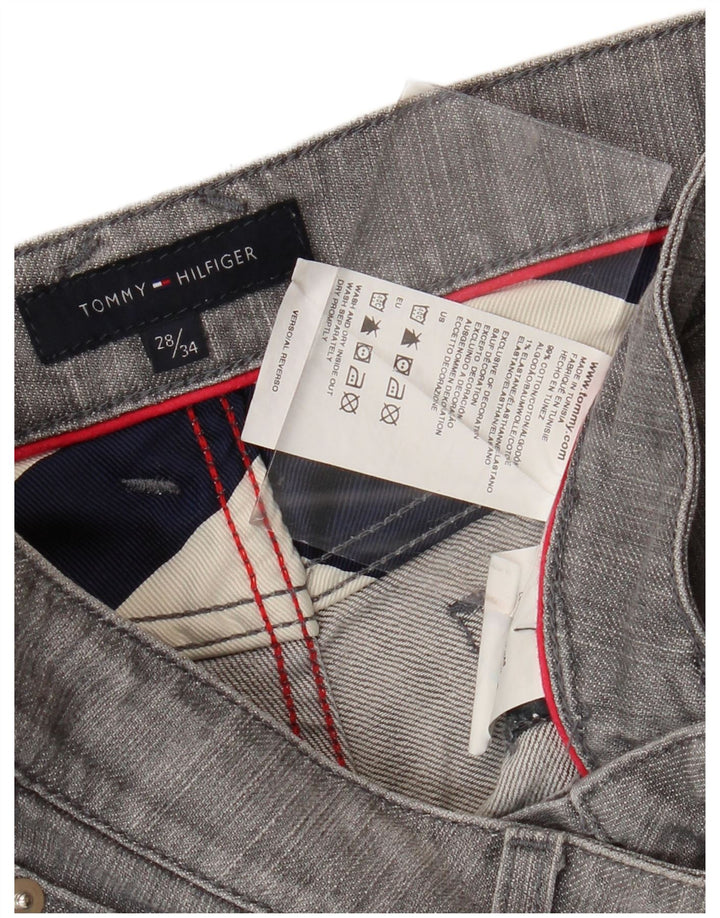 Jeans retos femininos TOMMY HILFIGER W28 L30 algodão cinza
