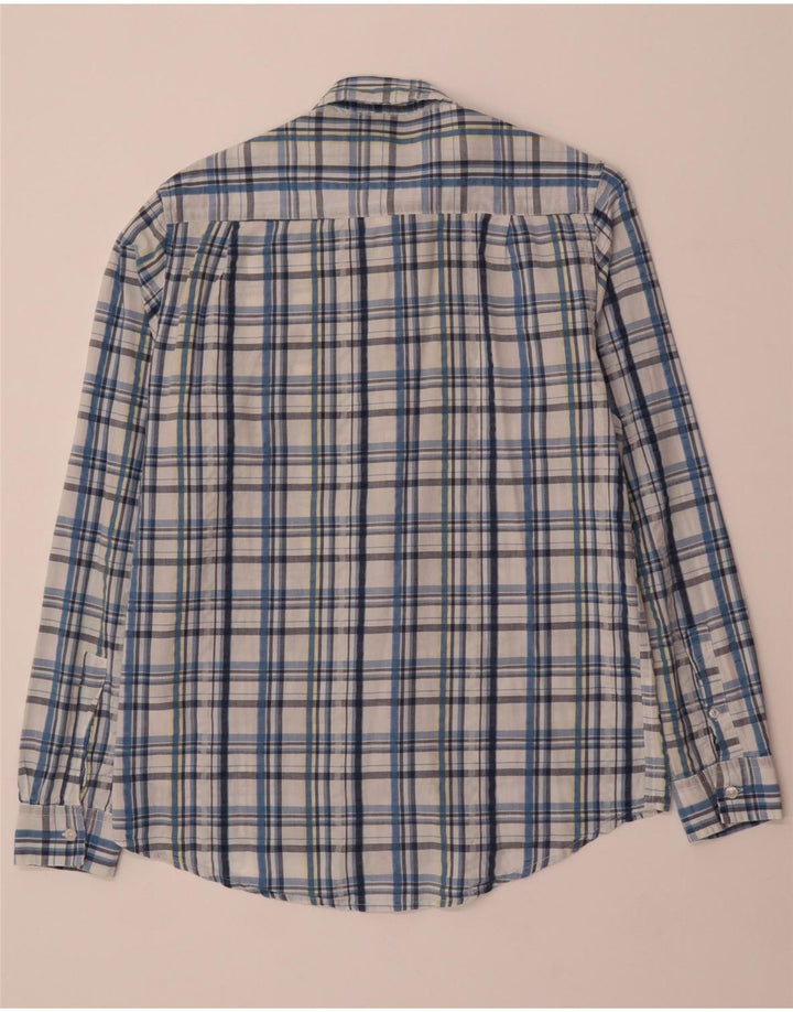 ASSN POLO DOS EUA. Camisa masculina pequena xadrez azul algodão