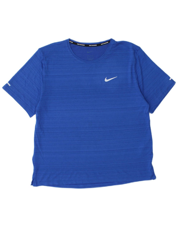 Camiseta feminina Nike Dri Fit Top UK 14 listra azul médio