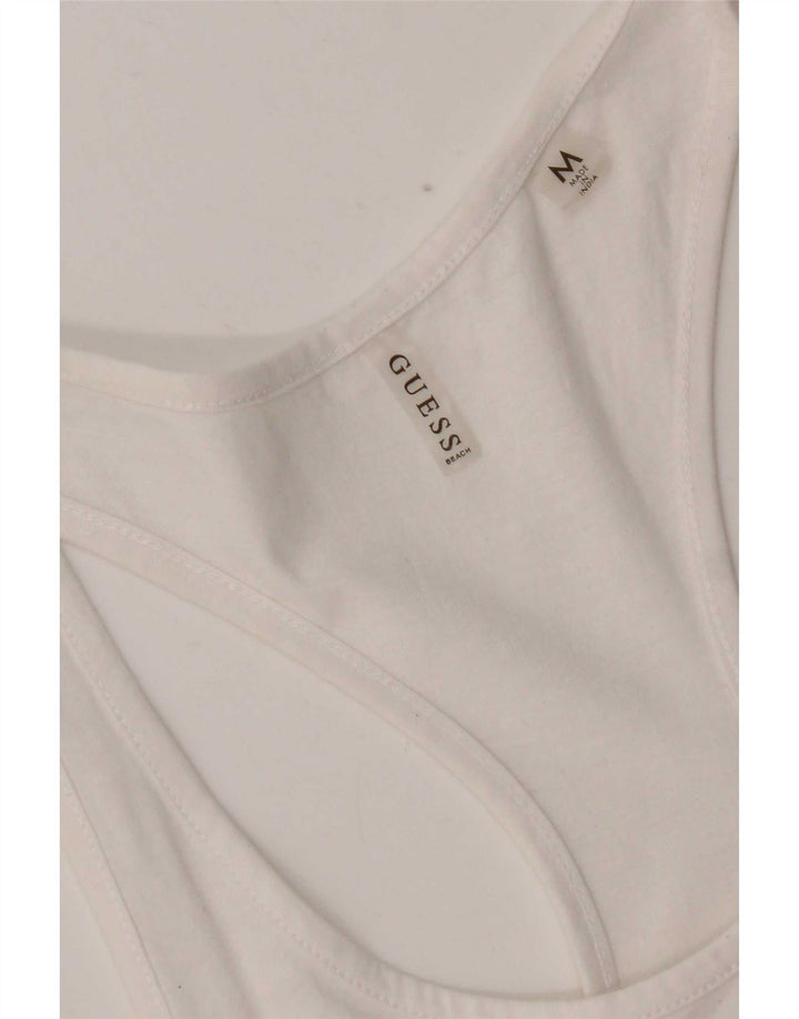 Guess Vestido feminino gráfico UK 12 médio branco