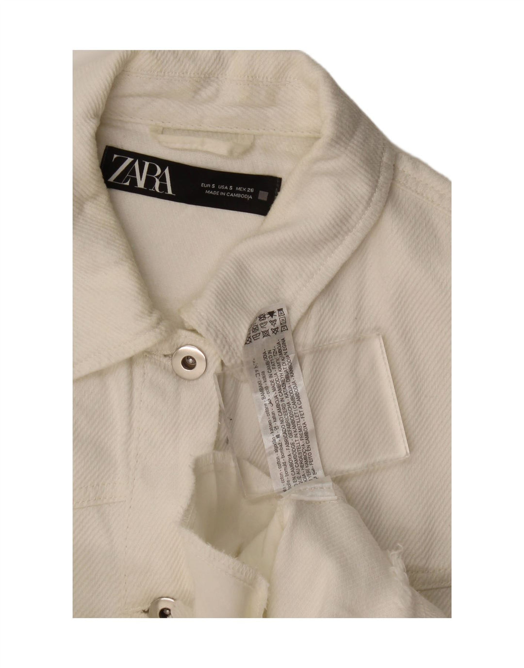 Camisa Overshirt Feminina Zara Reino Unido 10 Pequeno Algodão Branco