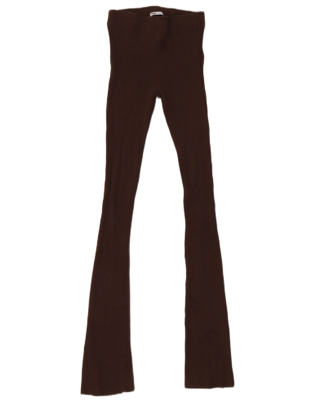 Zara Leggings Mulher UK 8 Pequeno Algodão Marrom