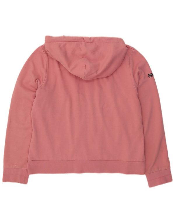 Suéter feminino Superdry com capuz e zíper Reino Unido 16 grande algodão rosa