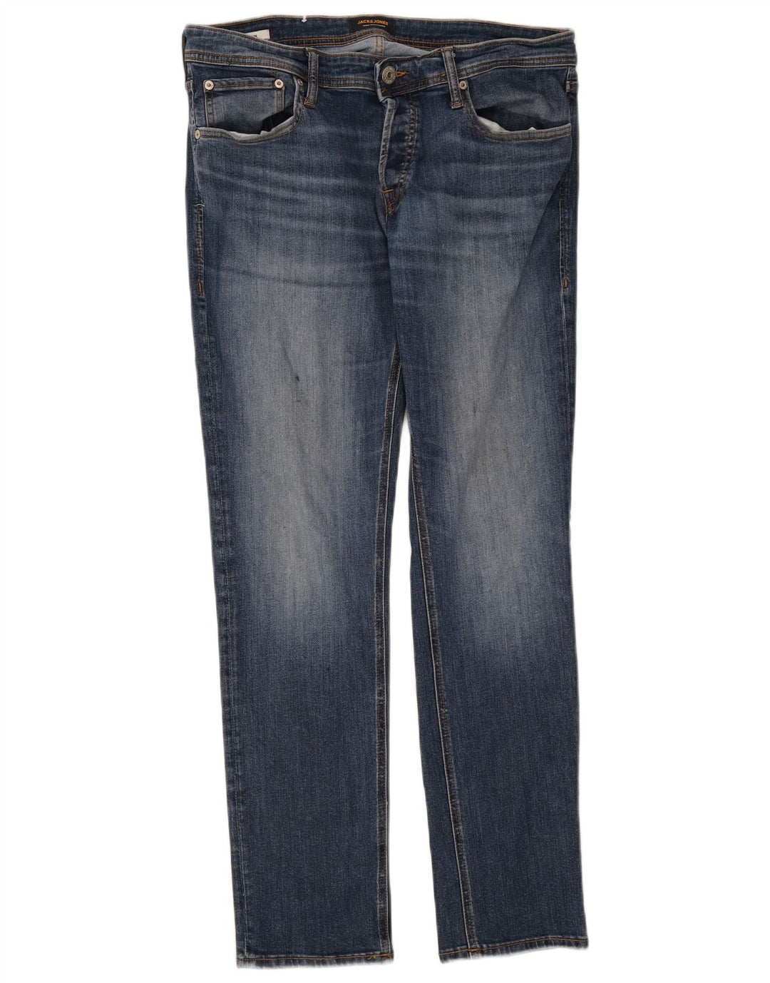 Jeans retos masculinos JACK & JONES W36 L32 algodão azul
