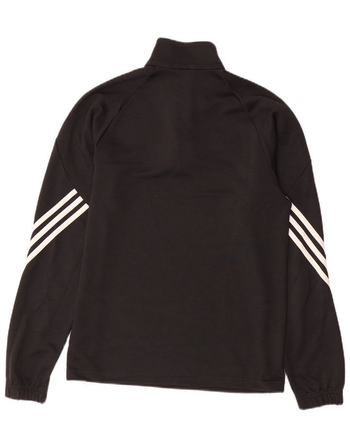 ADIDAS Mens Climalite Zip Neck Pullover Treino Top Pequeno Preto