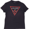 Guess Camiseta masculina gráfica grande algodão azul marinho