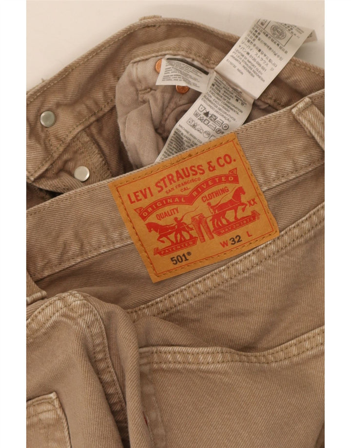 Shorts jeans masculino 501 da Levi's W32 algodão bege médio