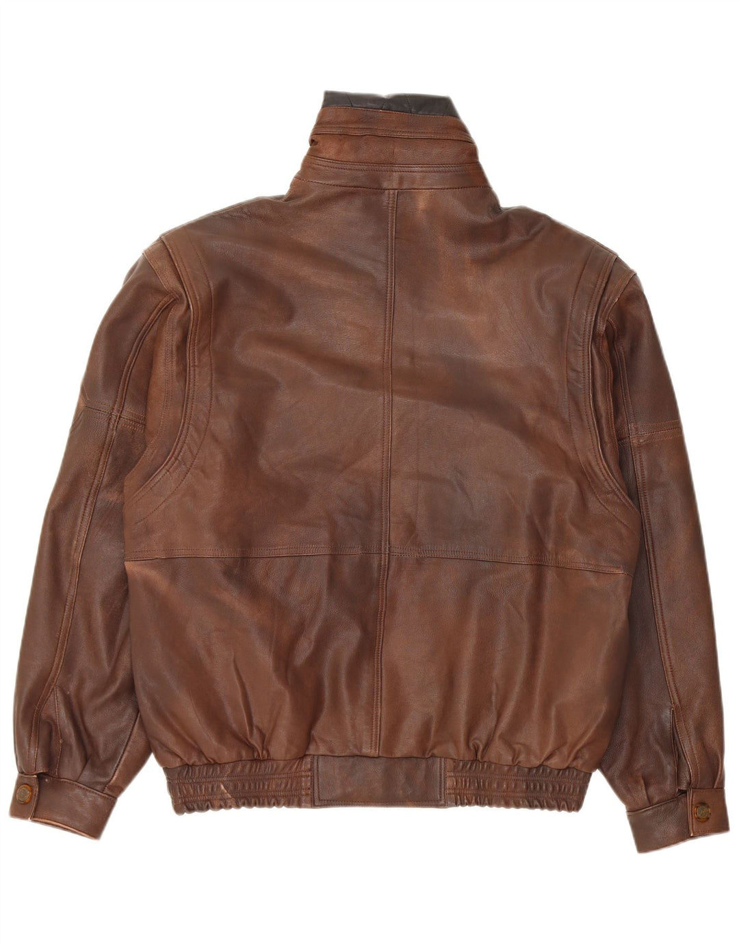 Jaqueta de couro masculina vintage UK 38 marrom médio