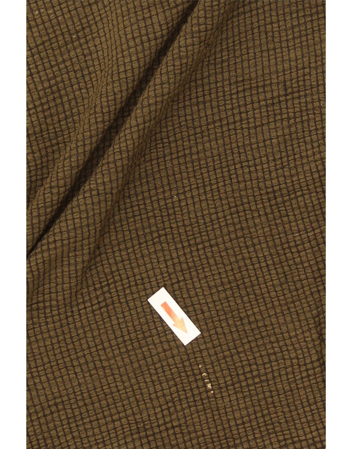 Zara Top feminino oversized manga 3/4 UK 10 pequeno marrom viscose