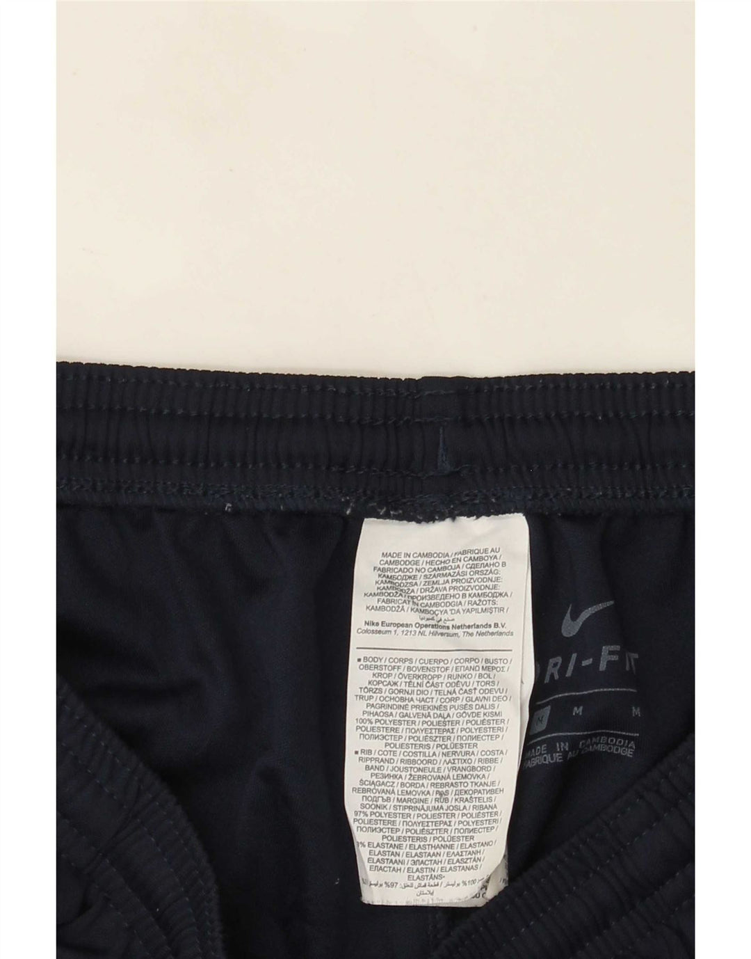 Calça de treino masculina Nike Dri Fit médio azul marinho poliéster