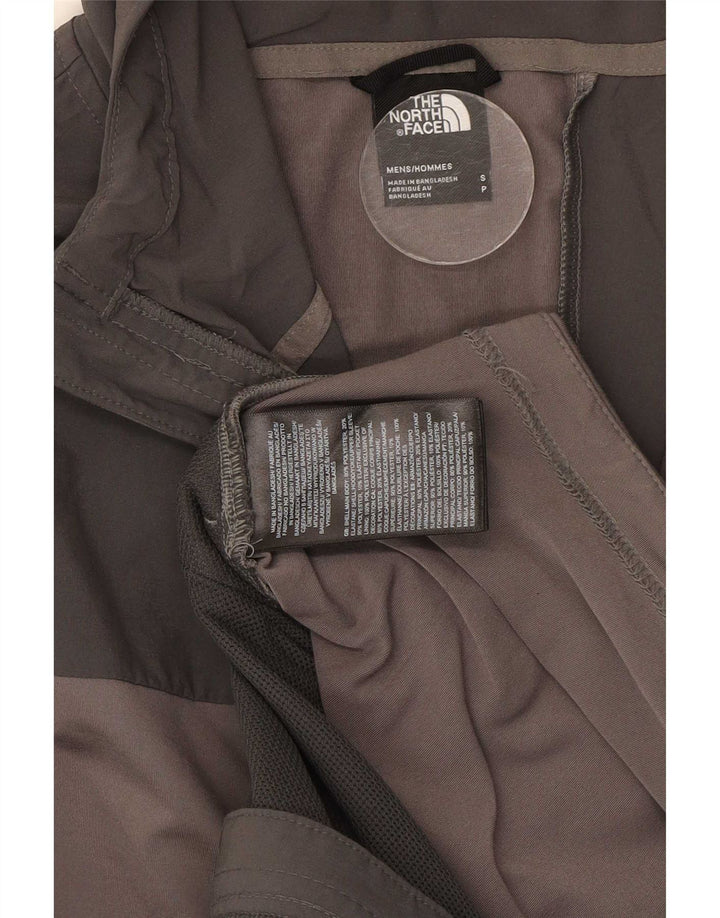 Jaqueta masculina com capuz The North Face com capuz e bloco colorido cinza pequeno