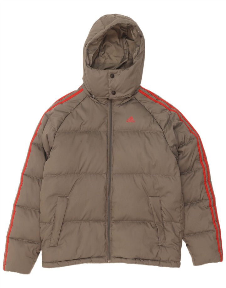 Adidas Mens Jaqueta Acolchoada Com Capuz UK 36 Pequeno Cinza