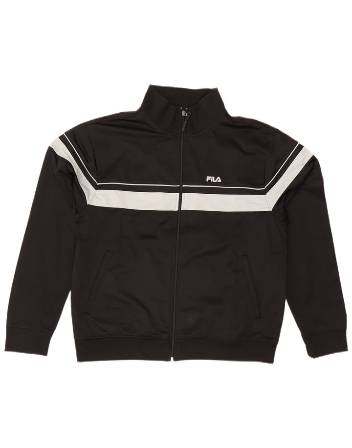 Fila Mens Tracksuit Top Jacket Grande Preto Colourblock Poliéster