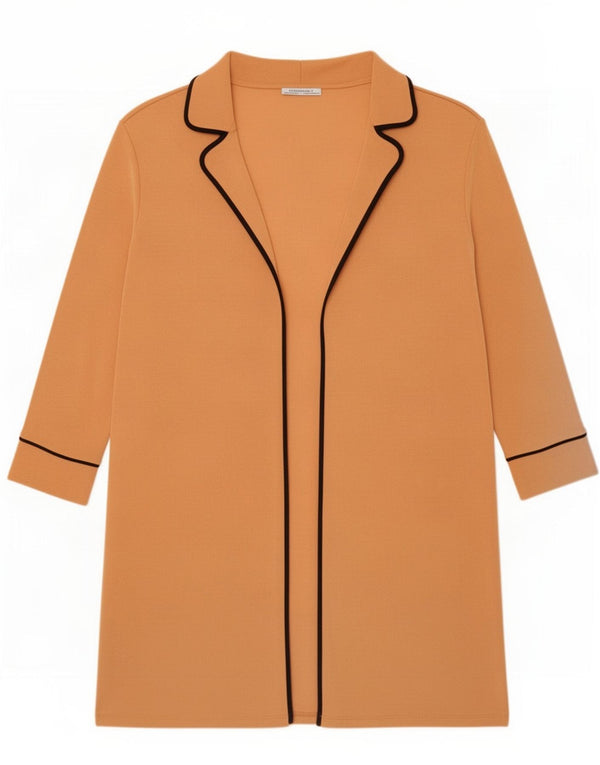 Zara Womens Oversized Longline Cardigan Top UK 14 Médio Laranja Poliéster