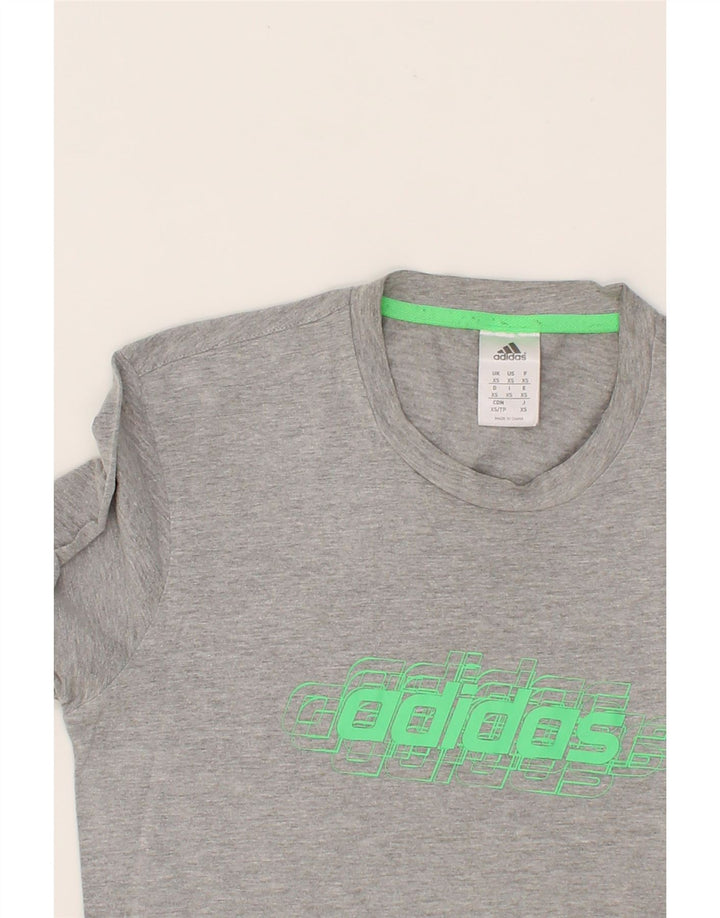 ADIDAS Mens Graphic T-Shirt Top XS Grey Cotton Vintage Adidas and Second-Hand Adidas from Messina Hembry 
