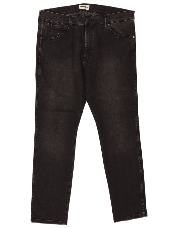 WRANGLER Masculino Larston Slim Jeans W38 L32 Algodão Preto