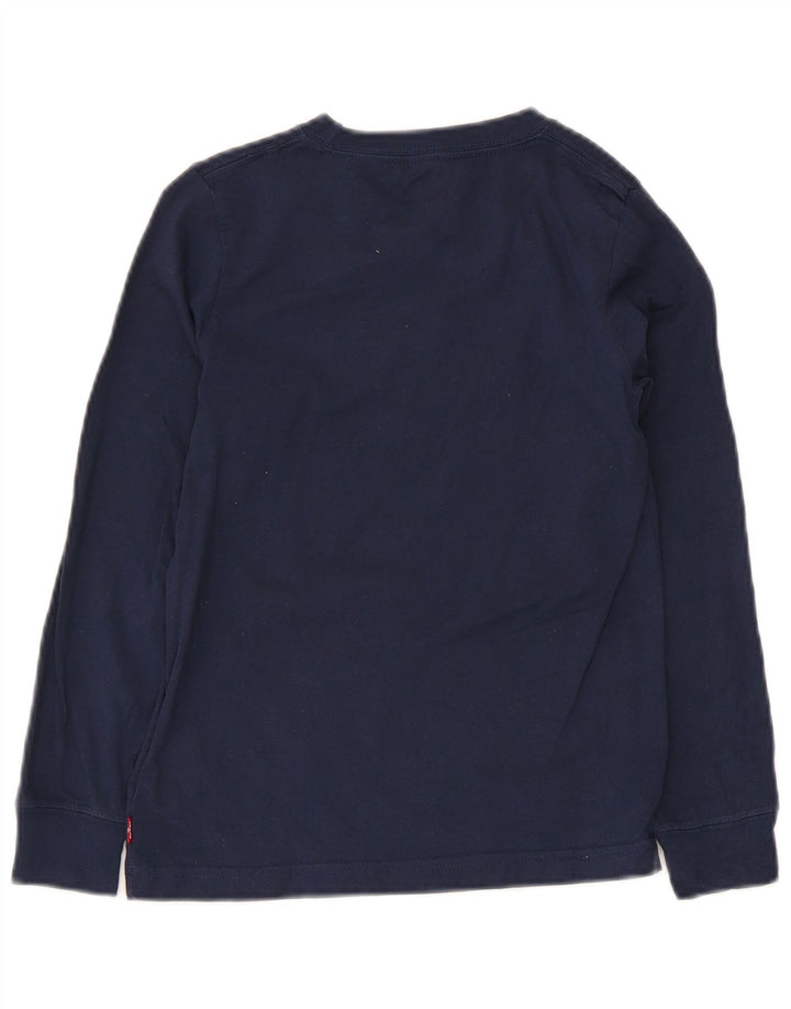 Top gráfico Levi's Boys manga comprida 7-8 anos azul marinho algodão