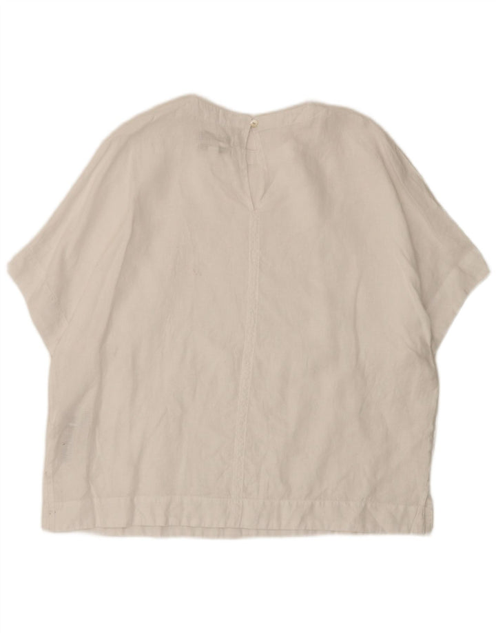 Blusa oversized feminina Marks & Spencer Reino Unido 14 grande linho branco